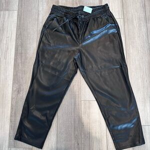 Loft. Pleather joggers. Size L petite. NWT